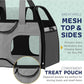 Katziela Pet Carrier - Airline Compliant Dog TSA for Small Dogs and Cats Soft FAA Travel Airplane Luggage (Gray/Black)
