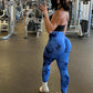 DIBAOLONG Womens High Waist Yoga Pants Cutout Ripped Tummy Control Workout Running Yoga Skinny Leggings
