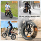 V8 Electric Bike for Adults, 20'' Fat Tire E Bike with Powerful Motor 48V 15Ah Removable Battery, 7-Speed Gears, 2 Seater E-Bike, Ebike Moped Style for Mountains, Snow, Sand, Road