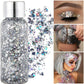 MAEPEOR Chunky Face Body Glitter Gel 19 Colors Mermaid Sequins Holographic Body Glitter Gel Long-Lasting Festival Makeup Glitter Paint for Face Body Hair Nails (30g, 01 Silver)