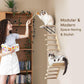 Cat Wall Shelf with Curved Hammock Bed, Wall Mounted Cat Perch with Beige Soft Foam Cushion, Floating Wall Furniture for Climbing, Sleeping & Lounging