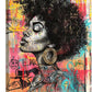 Quorin African American Wall Art Banksy Graffiti Black Woman Pictures Black Girl Wall Decor Canvas Print Painting Artwork for Bathroom Living Room Bedroom 16"x24"