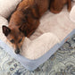 TOWN & COUNTRY EVERYDAY CuddleTown Comfy Solid Bolster Sofa Pet Bed, Supportive & Calming Egg Crate Foam, Non-Slip Bottom, Machine Washable Cover, Blue, Large 35"x25"x8"
