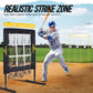 PodiuMax Baseball Pitching Net, 9 Hole Pitching Net with Strike Zone, 5 Adjustable Heights Baseball Throwing Net for All Ages, Heavey Duty Solo Trainer with Carry Bag for Backyard Practice