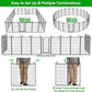 Dog Playpen Outdoor 24 Panels Heavy Duty Dog Fence 47" Height Anti-Rust with Doors Portable for RV Camping Yard, Total 54FT, 227 Sq.ft, Snowy Black
