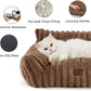 Bedsure Cute Cat Couch for Pets - Fluffy Small Dog Sofa with Premium Soft Corduroy Fleece, Pet Sofa with Removable Washable Cover, Supportive Dog Couch Bed for Small Medium Dogs, 30inch, Copper Brown