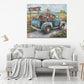 Farmhouse Truck Wall Art Rustic Country Wildflowers Wall Decor Road Flowers Landscape Pictures Canvas Print Painting Artwork for Bathroom Living Room Bedroom 20"x24"