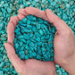 0.5 Lb/230g Blue Howlite Turquoise Crushed Stone Crystal Chips Bulk, Aquarium Gravel Rocks Polished Tumbled Stones Marble for Vases Filler, Garden and Fish Tank Decoration - 7-9mm