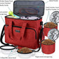 BAGLHER Dog Travel Bag, Pet Travel Bag (ALL Pet Travel Supplies), With 2 Pet Food Containers and 2 Collapsible Silicone Bowls; Essential Kits for Pet Travel Red