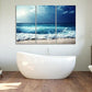 Nature Wall Art Prints - Ocean Forest Mountain Lake Canvas Landscapes - Small to Extra Large Living Room Bedroom Kitchen Bathroom Décor (Summer Ocean Beach, 55L" x 83W"- 3 Panels)