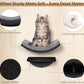 Cat Wall Shelves Set - Curved Wall Foam Bed and 2 Floating Wall Grey Steps, Wall Mounted Cat Climbing Shelves for Sleeping, Playing, and Lounging