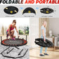 Rebounder Trampoline for Adults - 40" Foldable Mini Trampoline Fitness Rebounder with Adjustable U-Bar Handle, Max Load 350lbs,Stable Quiet Indoor/Outdoor Exercise Equipment