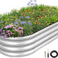 1MORE Galvanized Raised Garden Bed- Planter Garden Boxes Outdoor, Raised Beds for Gardening, 4x2x1ft Metal Garden Bed Kit for Vegetables Flower, Planter Raised Bed with Protective Tape & Tools.Silver