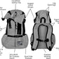 K9 Sport Sack Air 2 - X-Small, Light Grey - Ideal for Dogs with 9-12” Back Length - Durable, Breathable Backpack-Style Carrier - Perfect for Walks, Short Hikes & Public Transportation