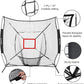 7'×7' Baseball Softball Practice Net,Baseball Backstop,with Batting Tee,Ball Caddy,for Hitting Pitching Batting Catching with Bow Frame,Bonus Strike Zone,Portable and Foldable
