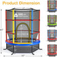 GYMAX Toddler Trampoline, 55” Trampoline for Kids with Bottom-to-Top All-Round Enclosure Net & Seamless Jumping Mat, ASTM Approved Easy Assembly Kids Mini Trampolines Indoor/Outdoor