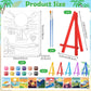 Blosssound 10 Set Pre Printed Canvas Pre Drawn Canvas Painting with Easel Kits 5" x 7" Outline Painting Panels for Beginners, DIY Craft Project, Party Favor, Home Decors(Summer)