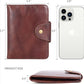 Real Leather Wallet Functional RFID Bifold Passport Holder Travel (Coffee)