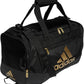 adidas Unisex Defender 4.0 Gym Duffel Bag for Men and Women, Black/Gold Metallic, Small (38L)