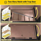 Aivituvin 2-Tier Rabbit Hutch with Tarp Door and Wheels Bunny Cage Indoor Outdoor Guinea Pig Cage Expandable with Pet Playpen 36" L, Brown
