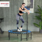 Soozier 45" Rebounder Trampoline for Adults, Mini Trampoline Indoor with Colorful LED Lights and Adjustable Handle, Quiet and Safe Bungee Rebounder