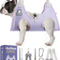 Dog Grooming Hammock Harness for Dogs & Cats with Pet Nail Clipper Trimmer - Cat Hanger Sling for Trimming Clipping Nails- Dog Hammock Restraint Bag for Small Medium Large pet （ Purple M）