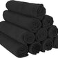 Arkwright Microfiber Gym Towel - Pack of 12 - Super Soft, Quick Dry Workout Sweat Towels, 300 GSM Lightweight & Absorbent for Sports, Working Out, Yoga, and Spa, 16 x 27 in, Black