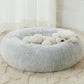 WNPETHOME Calming Dog Bed Cat Bed Donut, Faux Fur Pet Bed Self-Warming Donut Cuddler, Comfortable Round Plush Dog Beds(20 x 20 x 8 Inch, Light Grey)