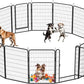 Dog Playpen, Outdoor Dog Fence, 16 Panels, 40" H Dog Pen for Large/Medium/Small Dogs, Heavy Duty Metal Pet Fence with Gate, Portable Dog Fence for RV Camping and Yard (Black)