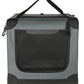 Amazon Basics 4-Doors Portable Soft-Sided Folding Travel Crate Kennel for cat, Dog, and Other Small Animals, Grey, M 30" x 21" x 21"