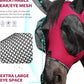 Harrison Howard Horse Fly Mask with Forelock Opening Stretch Breathable and Comfortable for Horses UV -Protection Burgundy M