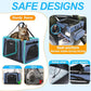 Petskd Extra Large Cat Carrier with Litter Box 24"x17"x17" for Medium Large Cat or 2 Small Cats, Collapsible Soft Sided Pet Carrier for Car Travel with Lockable Safety Zippers(Blue)