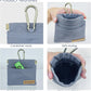 Dog Treat Pouch, Small Cotton Pocket Sized Training Holder, Hand Free Walking Fanny Bag with Carabiner, Self-Closing Pet Feed Snack Reward, Behavior Aids for Puppy Travel or Outdoor (Grey)