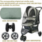 ROODO 3 Wheel Dog Pet Cat Stroller Best Lightweight Foldable Compact Portable Jogger All Terrain Travel Pet Gear Puppy Kitty Stroller for up to 30lbs Medium Small Dogs and Cats(Cationic ash)