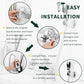 CECEFIN Kitchen Faucet Hose Attachment, Sink Sprayer Replacement Head with 4.9 Ft Stainless Steel Hose, Water Saving Aerator with 3-Way Diverter Valve for Hair Washing Laundry Room and Pet Shower