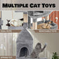 Large Cat Tree Tower for Large Cats, Cat Scratching Post, Self Grooming Post, Interactive Cat Toys, Oversized Perch and Basket, Heavy Duty 72", Light Grey