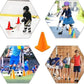 Soccer Cones (7 Inch 25 Pack), Agility Training Sports Cone Plastic with Carry Bag for Kids Football Basketball Drills Field Markers,