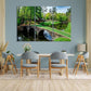 Nature Wall Art Prints - Ocean Forest Mountain Lake Canvas Landscapes - Small to Extra Large Living Room Bedroom Kitchen Bathroom Décor (Golf Course with Stone Bridge, 47L" x 71W" - 3 panels)