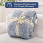 NEXHOME PRO Super Soft Throw Blankets for Couch, Twin Size Cozy Blankets Reversible Knit Blanket for Women, Fuzzy Plush Lightweight Throws for Sofa, Bed, Picnic, Heather Blue White, 60 x 80 inches