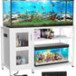 55-75 Gallon Fish Tank Stand with Cabinet, Aquarium Stand for Fish Tank Accessories Storage, Heavy Duty Metal Terrarium Stand, 52" L*19" W Tabletop, 1200LBS Capacity, White