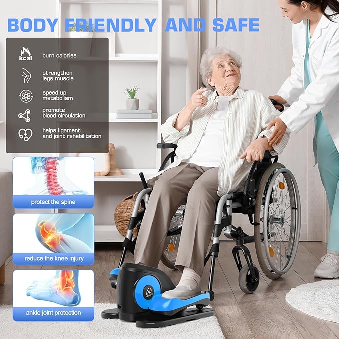 ANCHEER Under Desk Elliptical, Ellipse Leg Exerciser for Seniors Fully Assembled , Electric Seated Pedal Exerciser with Remote Control & 12 Adjustable Speed/Resistance