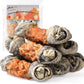 ASMPET Dog Treats Chews, Chicken Wrapped Cod Skin Knotted Bones Rawhide-Free & Grain-Free for Small Medium Large Breeds