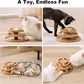 Cat Ball Track Toy with Puzzle Top, Wooden Cat Toys for Indoor Cats with Spinning Balls, Interactive Large Cat Ball Tower for Kitten Exercise Mental Physical