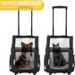 KOPEKS Deluxe Backpack Pet Travel Carrier with Double Wheels for Pets up to 10 Pounds - Black - Approved by Most Airlines