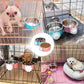 HERCOCCI Dog Crate Bowl, Removable Stainless Steel Pet Kennel Cage Hanging Food Bowls and Water Feeder Coop Cup Prevent Overflow for Puppy, Medium Dog, Cat, Rabbit, Ferret (3PCS)