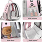 Lollimeow Cat Carrier Backpack, Bubble Expandable Backpack Carrier, Pets and Small Dogs,Airline-Approved, Designed for Travel, Hiking, Walking & Outdoor Use (Front Expandable-Pink)