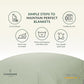 Cloud Scape Linen 100% Cotton Blanket King Size for Bed – Lightweight Summer Blanket, Herringbone Weave,fits California King Size Bed, 92x108,Seafoam Green