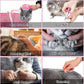 JULMELON Cat Washing Bag 10 PCS Set, Adjustable Cat Shower Net Bag and Pet Grooming Brush with Nail Clipper Nail File Hair Combs Tick Tool Nail Caps for Bathing Nail Trimming Examination(Pink+Grey)