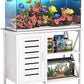 40-50 Gallon Fish Tank Stand, Aquarium Stand with Cabinet Accessories Storage, Heavy Duty Metal Frame, 40.55" L*18.89" W Tabletop, 850LBS Capacity, White PG02YGW