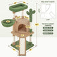 Yaheetech Cactus Cat Tree, 42in Cat Tower for Indoor Cats, Multi Level Kitten Condo Scratching Post, Pet Activity Center Furniture w/Ball, Plush Perch, Platform, Basket, Brown/Green